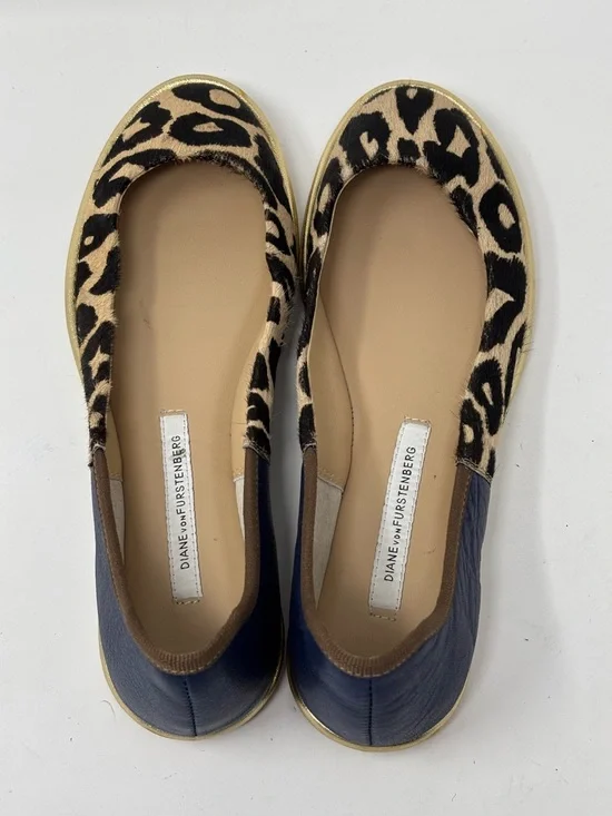 Diane Von Furstenberg Real Calf Hair Animal Print Flats Size 6.5 - Picture 5 of 15